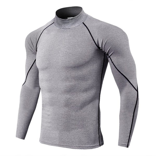 Men Sport T-shirt Quick Dry Bodybuilding Running Shirt Long Sleeve Carousel 1