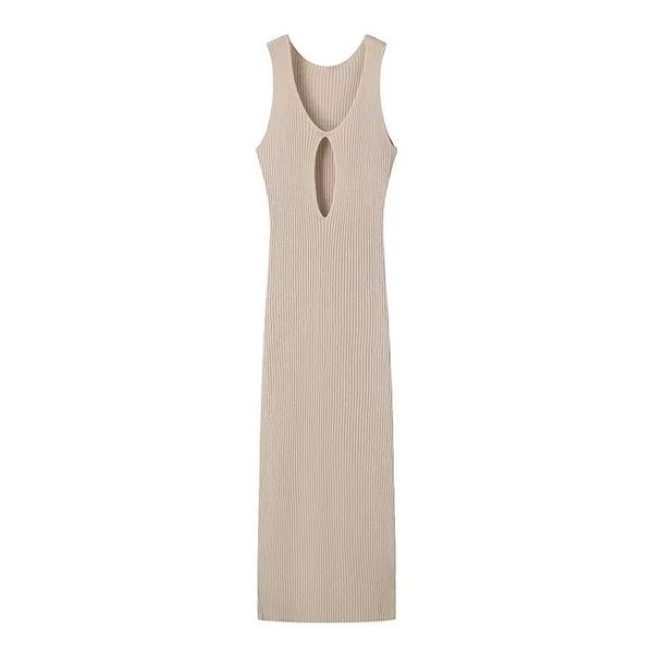 Women Slit Midi Bodycon Dress Women Sleeveless Knit Sexy Long Dresses Carousel 1