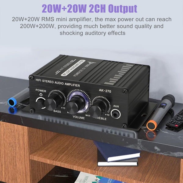 Mini HiFi Digital Stereo Audio 2 Channels Amplifier Power Amp FM Car Home D Carousel 2