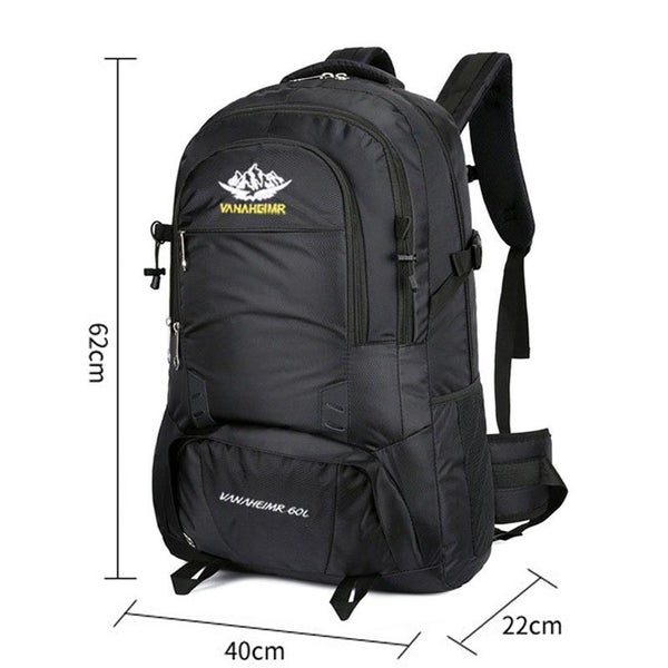 Hiking Backpack 60L Lightweight Camping Travel Backpack (Black) Carousel 2