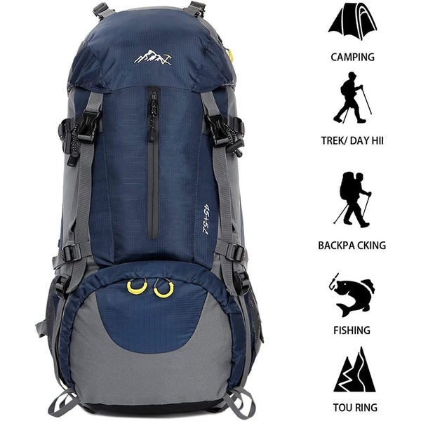 50L Hiking Backpack Camping Backpack Lightweight Travel Backpack (Blue) Carousel 2