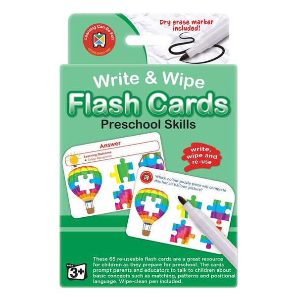LCBF Write & Wipe Flashcards Preschool Skills With Marker Carousel 1