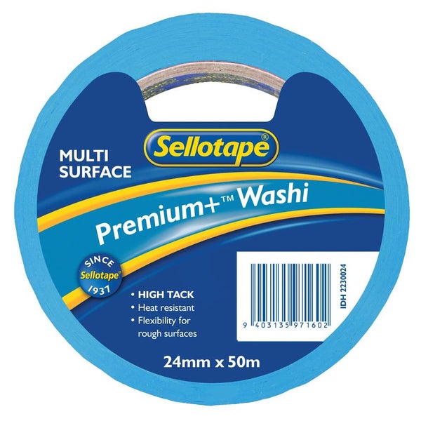 Sellotape Washi Premium+ Multi Surface 24mm x 50m Carousel 1