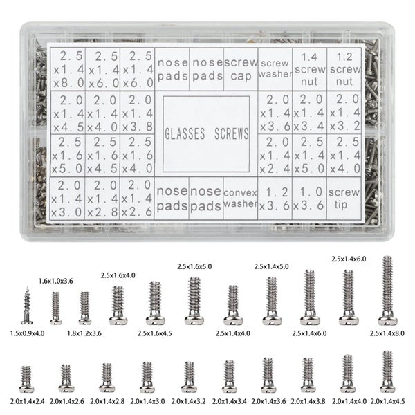 Eyeglass Repair Kit, Eyeglass Screws Nose Pads, Precision Screwdriver Set w Carousel 2