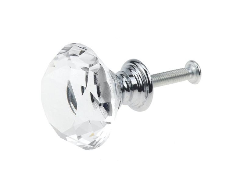2Pcs/Set 30mm Diamond Crystal Cabinet Pulls For Kitchen Wardrobe Carousel 1