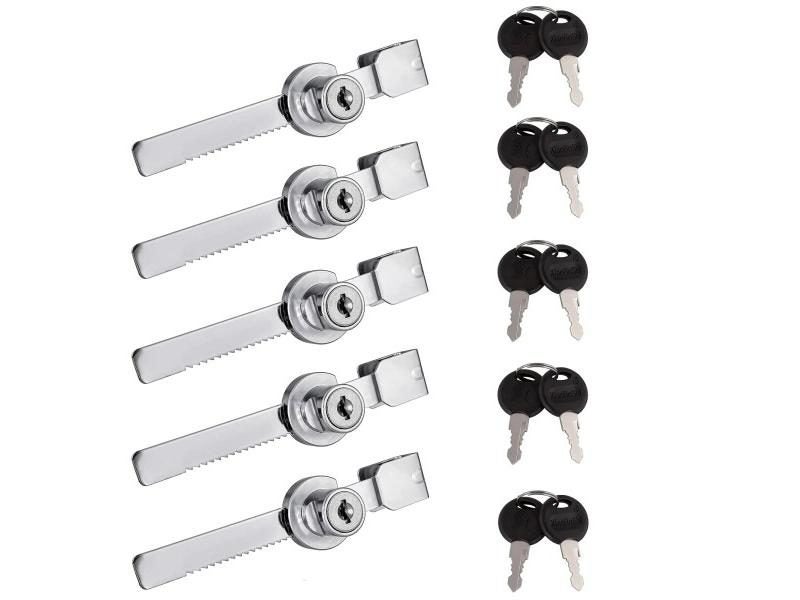 Sliding Glass Door Ratchet Lock With Chrome Finish Keyed Alike Drawer Display Carousel 2