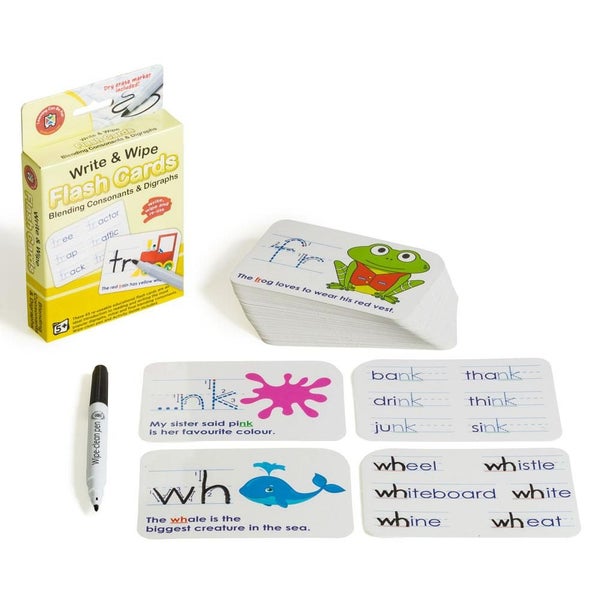 LCBF Write & Wipe Flashcards Blending Consonants With Marker Carousel 1