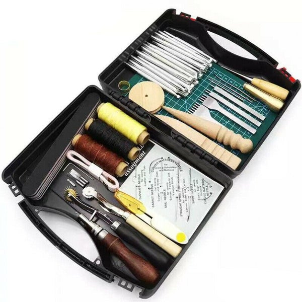 DIY Leather Craft Hand Tools Kit w/ A5 Pad+Suitcase Carousel 1