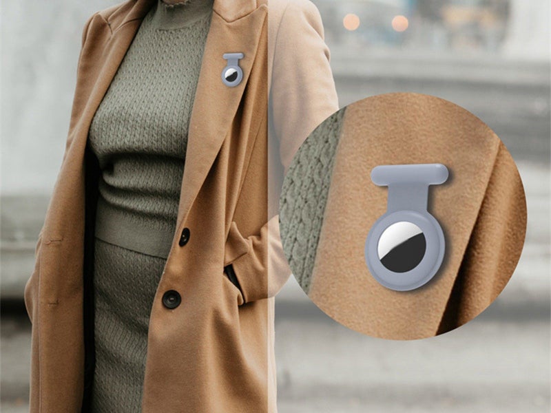 2Pcs for Apple AirTag Protective Holder Case - Blue+Grey Carousel 6