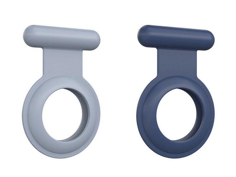 2Pcs for Apple AirTag Protective Holder Case - Blue+Grey Carousel 1