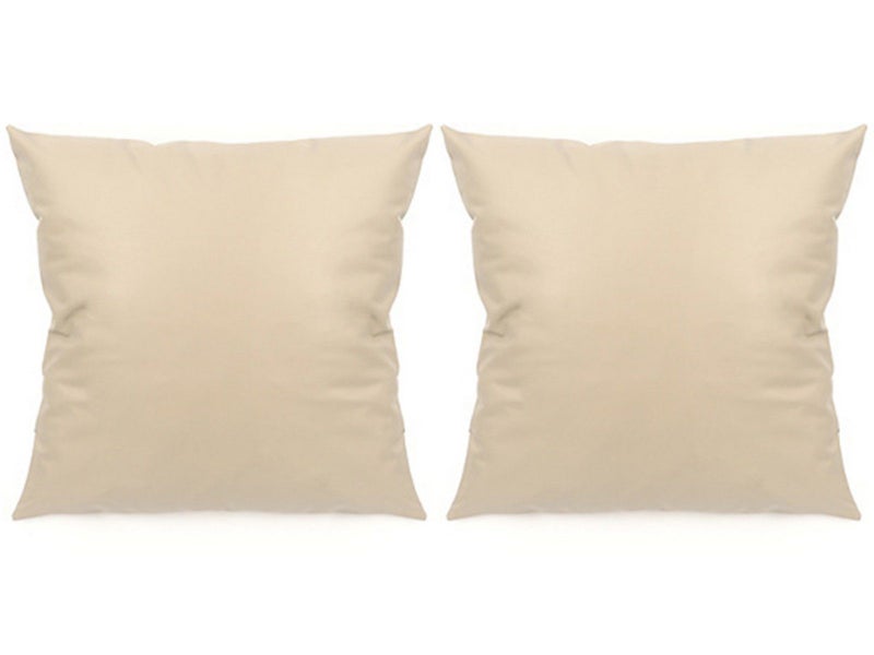 2Pcs 45x45cm PU Leather Pillow Case Sofa Cushion Cover - Beige Carousel 1