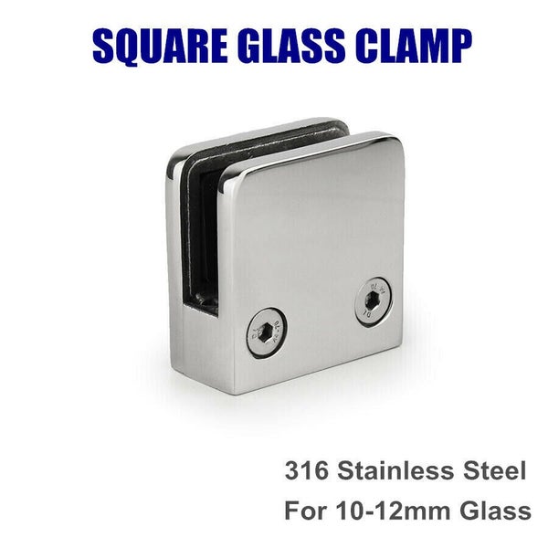 Square Clamp Glass Clamp Steel Joiner Bracket Balustrade Pool Fencing Clamps Carousel 2
