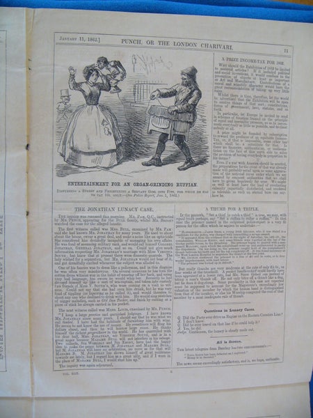 1862 Punch magazine weekly issue / printing fault Carousel 17