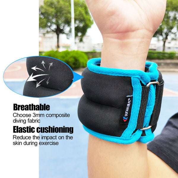 2KG Ankle Wrist Weights Leg Arm Weights Adjustable Straps Strength Training Gym Carousel 8