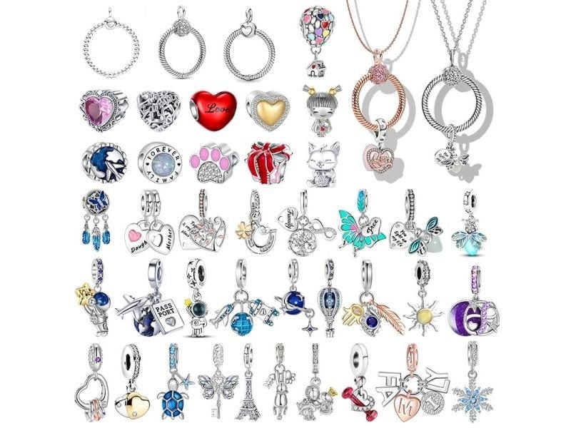 Charm Necklace Real 925 Sterling Silver Moments Firefly O Pendant Charm Fit Carousel 2