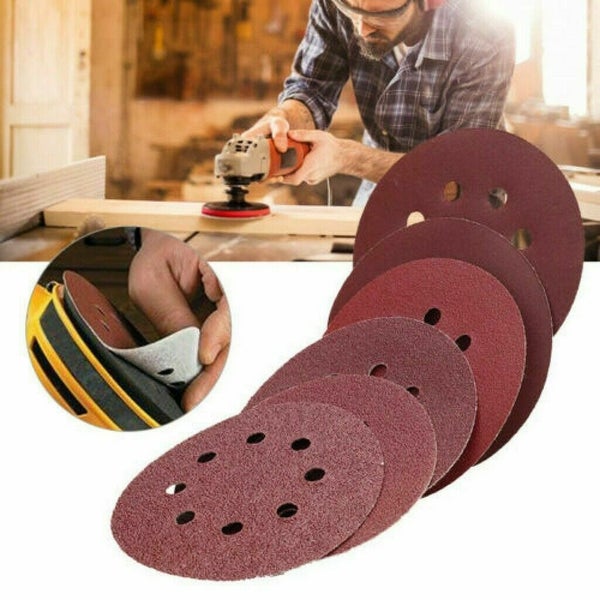 10pcs Sandpaper Shape Sanding Discs Hook Loop Buffing 8 Hole Sander Pad Carousel 2