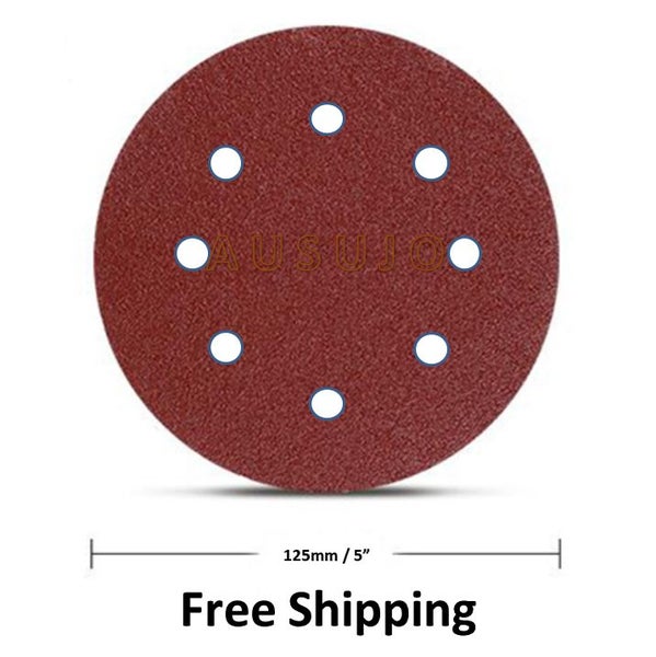 10pcs Sandpaper Shape Sanding Discs Hook Loop Buffing 8 Hole Sander Pad Carousel 4