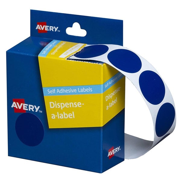 Avery Label Dispenser DMC24B Blue Round 24mm 500 Pack Carousel 1