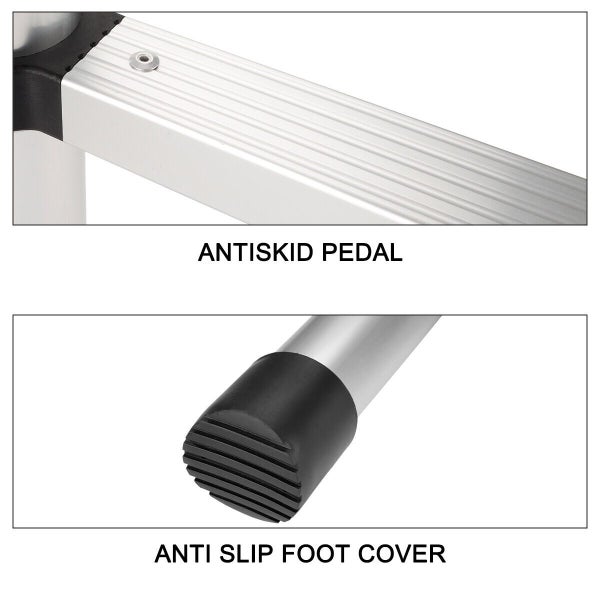 3.8m Alloy Aluminium Ladder Telescopic Extension Ladder Drywall w/ Hooks Carousel 7