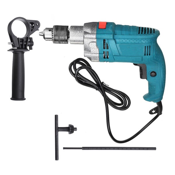 700W Cord Electric Impact Hammer Power Flat Drill 13mm Keyless Reverse Carousel 7