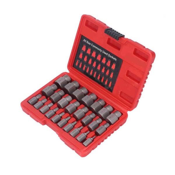25 Piece Damaged Screw Extractor Set Multi-Spline Easy Out Broken Bolt Remover Carousel 1