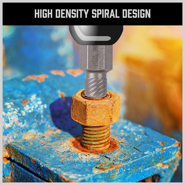 25 Piece Damaged Screw Extractor Set Multi-Spline Easy Out Broken Bolt Remover Carousel 10