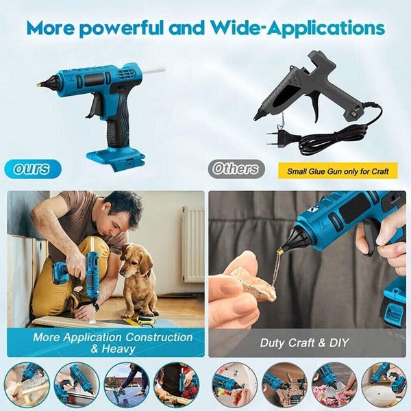Cordless Operated Hot Melt Glue Gun w/20 Sticks For Makita w/ 1 Battery Carousel 9