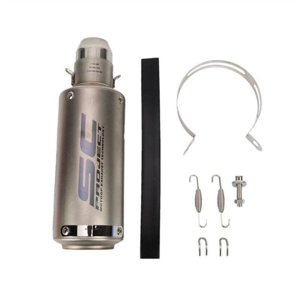 51mm Universal Motorcycle Slip On Exhaust Muffler Pipes Rear Pipe Tailpipe Tips Carousel 1