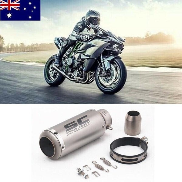 51mm Universal Motorcycle Slip On Exhaust Muffler Pipes Rear Pipe Tailpipe Tips Carousel 2