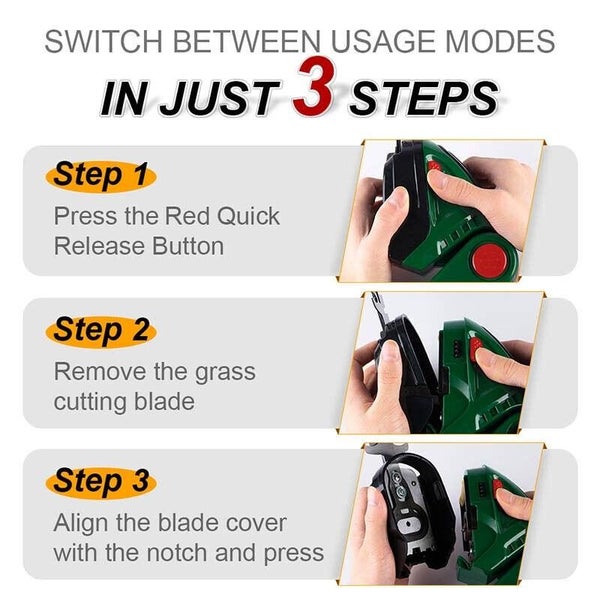 Cordless Grass Hedge Trimmer Shear Garden Lawn Cutter Whipper w/ 2 Battery Carousel 2