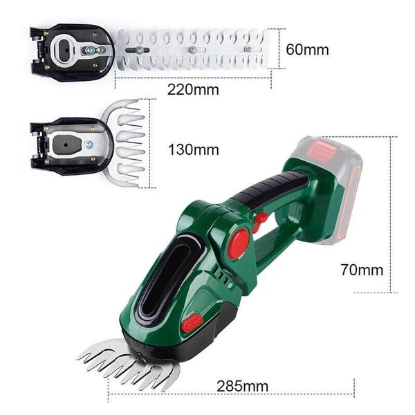 Cordless Grass Hedge Trimmer Shear Garden Lawn Cutter Whipper w/ 2 Battery Carousel 10