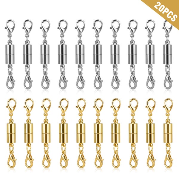 24X DIY Magnetic Lobster Claw Clasps Necklace Jewelry Bracelets Locking Ext Carousel 1
