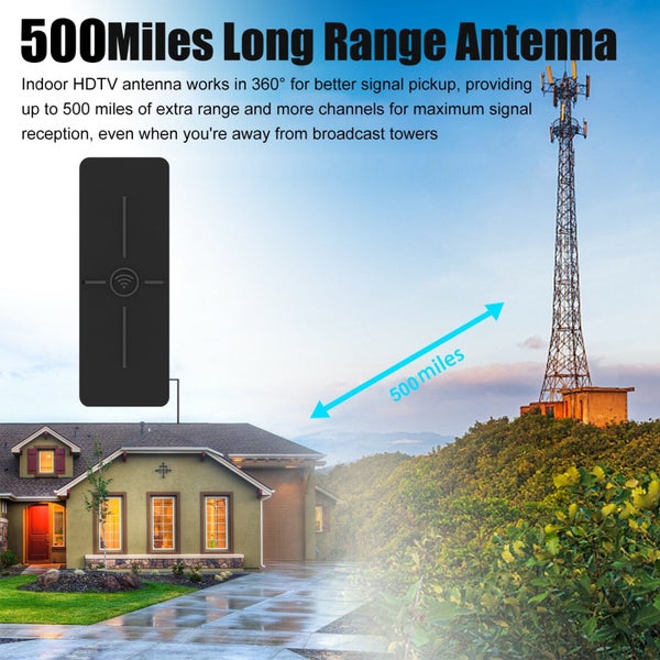 HD Amplified Digital TV Antenna with 500 Miles Range Reception, Indoor/Outd Carousel 2
