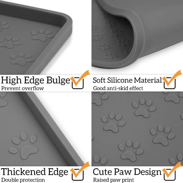 Pet Puppy Silicone Feeding Food Mat Dog Cat Non Slip Bowl Waterproof Placemat Carousel 2
