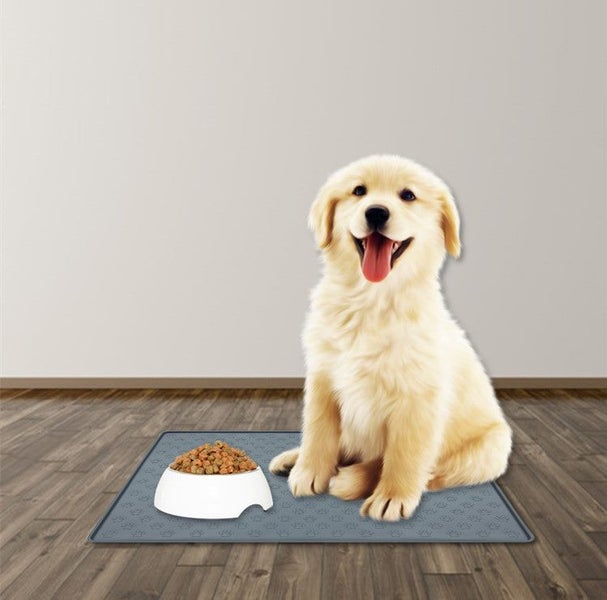 Pet Puppy Silicone Feeding Food Mat Dog Cat Non Slip Bowl Waterproof Placemat Carousel 6