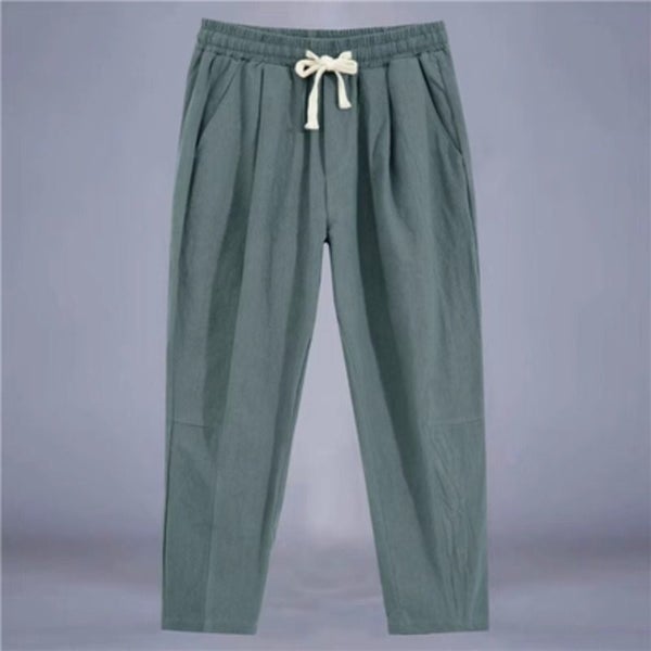 Men's Trousers Cotton Linen Fashion Casual Pants Solid Color Carousel 1