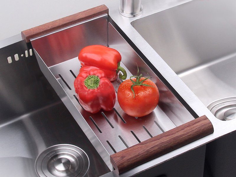 Over The Sink Colander Drainer - Stainless Steel Carousel 1