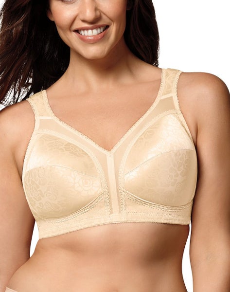 2 x Playtex Womens 18 Hour Comfort Strap Natural Beige Wirefree Bra Carousel 1