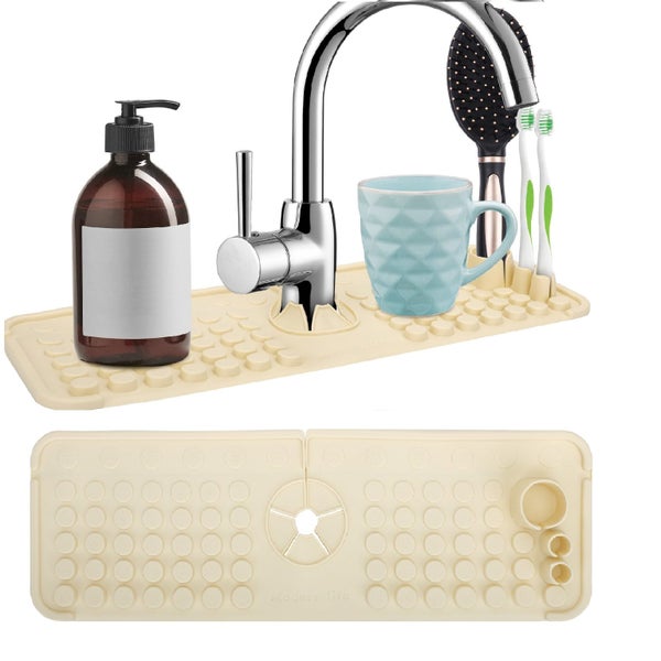 Kitchen Sink Splash Guards, Silicone Faucet Mat for Countertop Bathroom Carousel 1