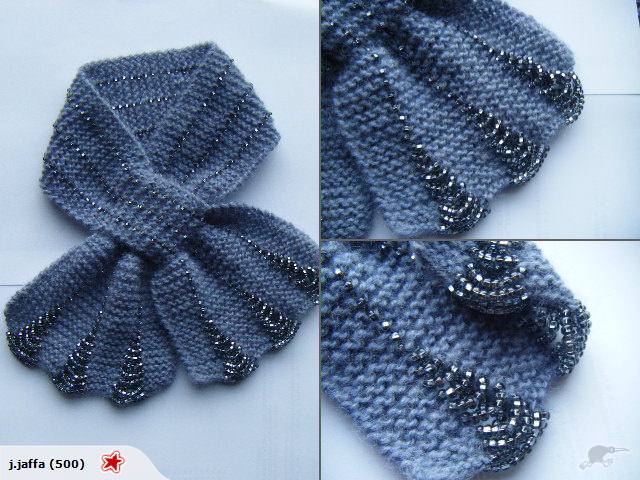 Beaded Bow Scarf Knitting Pattern Carousel 1
