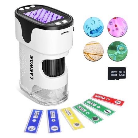 Portable Digital Microscope,200-1000X Pocket Handheld Microscope with Slide Kit Carousel 1