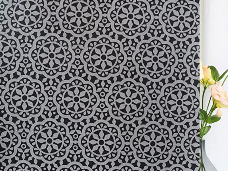2Pcs 2m Total Blackout Window Privacy Film Frosted Window Cling Sticker -Style 2 Carousel 2