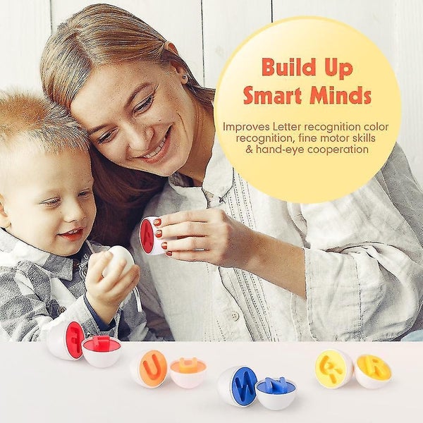 Letters Matching Eggs 26PCS ABC Alphabet Color Recoginition Sorter Puzzle Toy Ga Carousel 5
