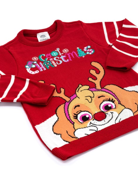 Paw Patrol Red Christmas Jumper (Girls) Carousel 2