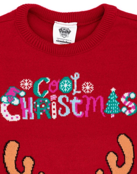 Paw Patrol Red Christmas Jumper (Girls) Carousel 4