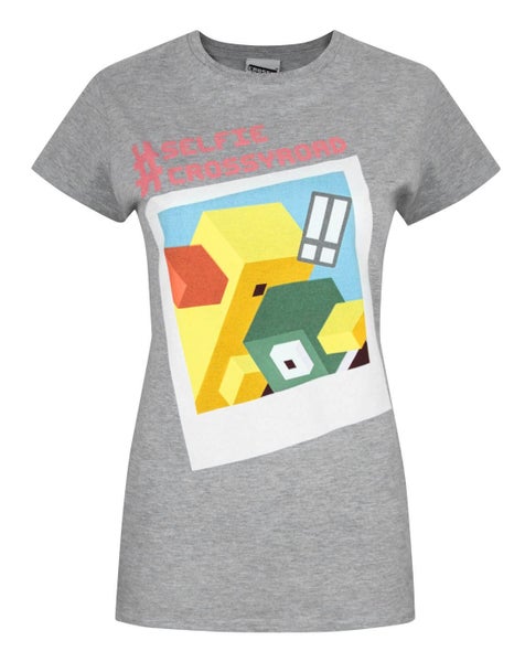 Crossy Road Grey Short Sleeved T-Shirt (Womens) Carousel 1