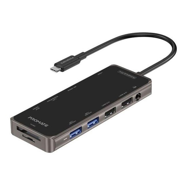 Promate 11-In-1 USB Multi-Port Hub - Grey (PRIMEHUB-PRO.GRY) Carousel 1
