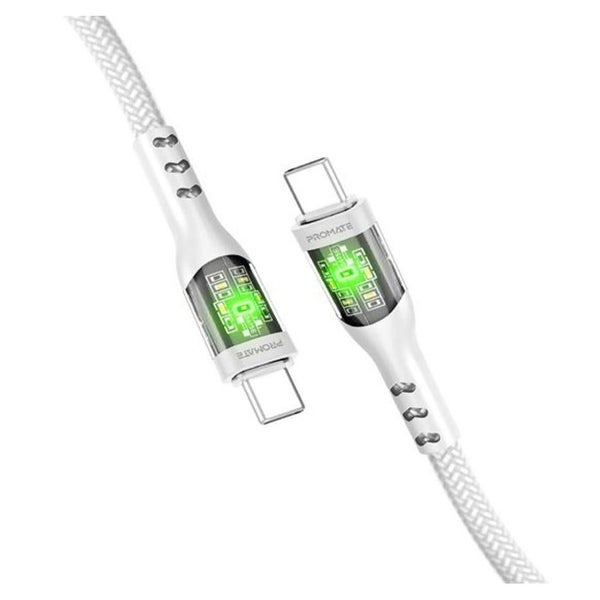 Promate 1.2M USB-C to USB-C Cable - White (TRANSLINE-CC.WHT) Carousel 1
