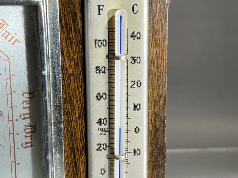 Vintage Shortland SB (WORKING) Barometer with Thermometer in Oak Casing>>> Carousel 6