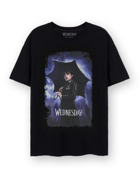 Wednesday Black Short Sleeved T-Shirt (Womens) Carousel 1